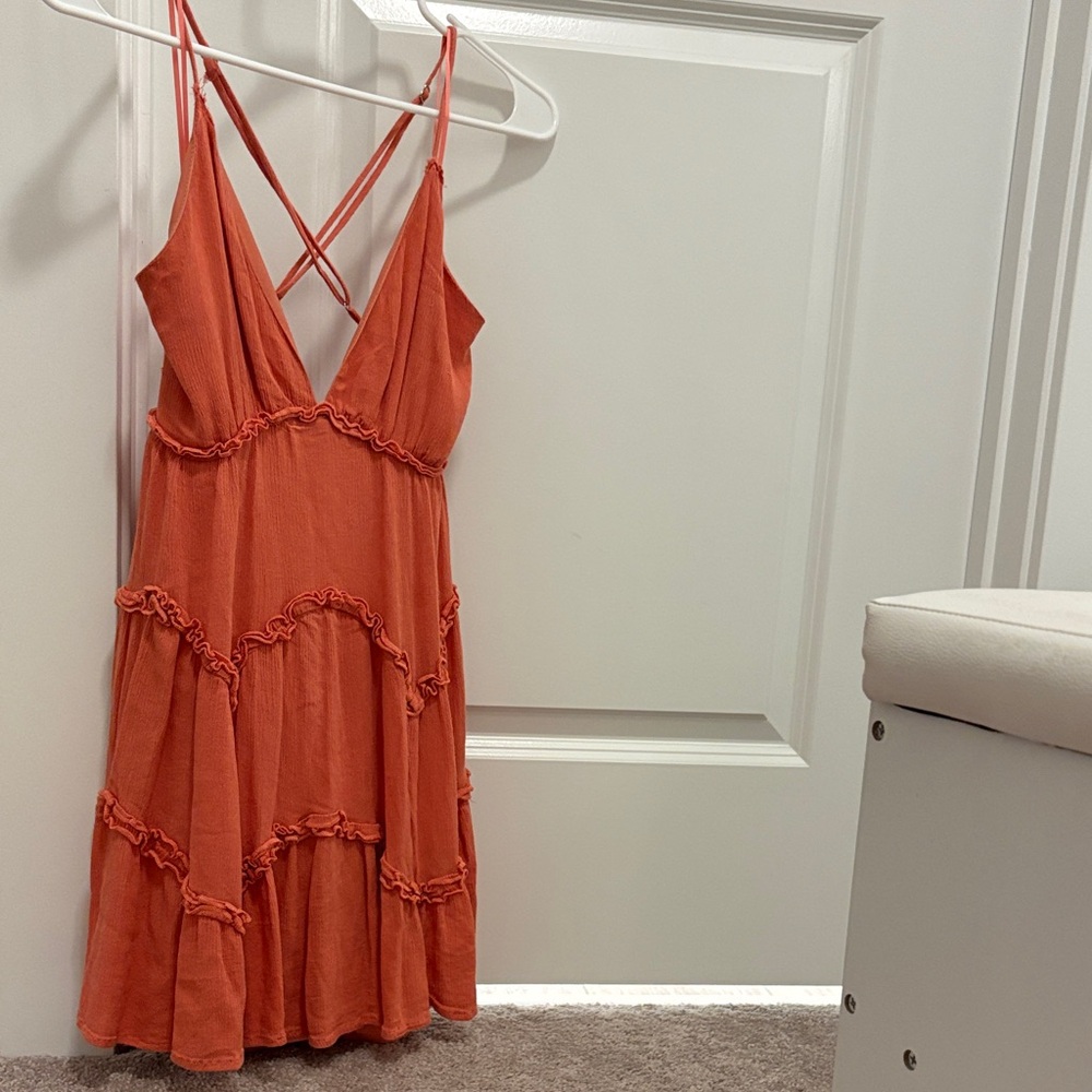 Lovely Day Orange Midi Dress